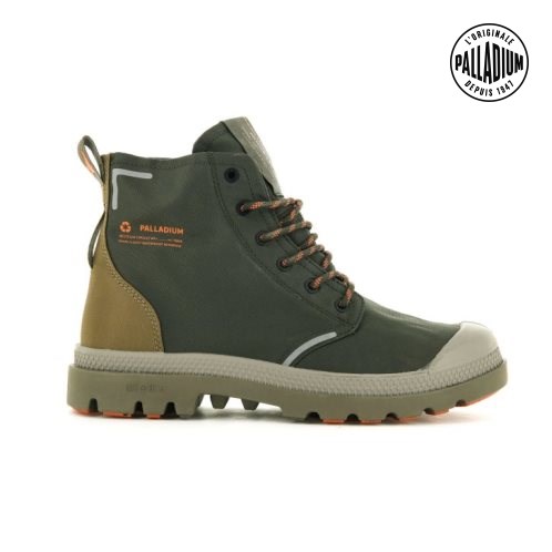 Palladium Pampa Lite+ Recycle WP+ Men's Boots Olive | UK Q390-DIJ